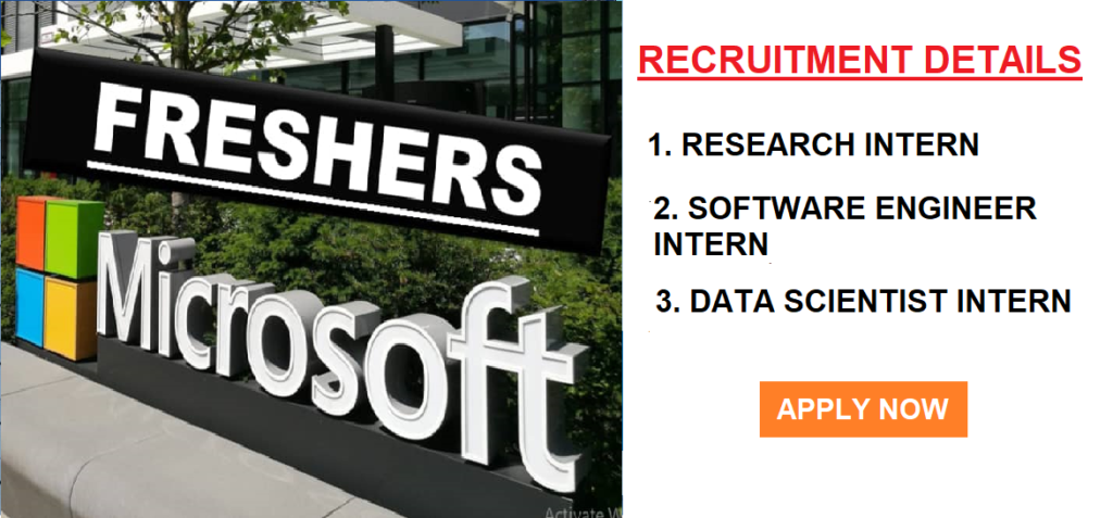 Microsoft Recruitment 2023 for Fresher | Intern – Hrreferral